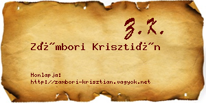 Zámbori Krisztián névjegykártya