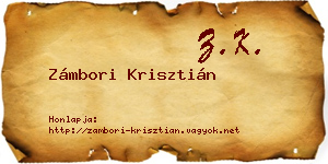 Zámbori Krisztián névjegykártya